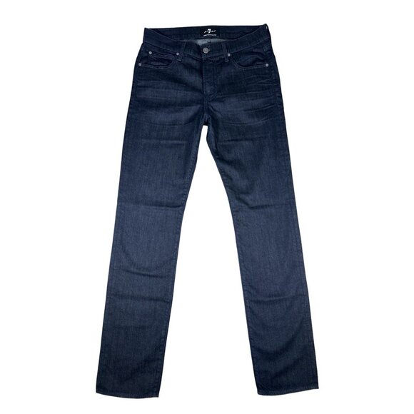 7 For All Mankind Slimmy Luxe Performance | Men's Dark Wash Jeans | Size 31/33 - Picture 3 of 14